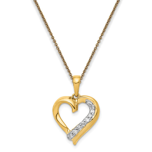 Diamond Classics&#40;tm&#41; 14kt. Gold Heart Pendant Necklace - image 