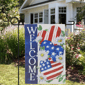 Northlight Stars and Stripes Hearts "Welcome" Garden Flag - image 1