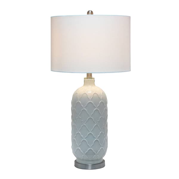 Lalia Home Classix Argyle Classic White Table Lamp w/Fabric Shade