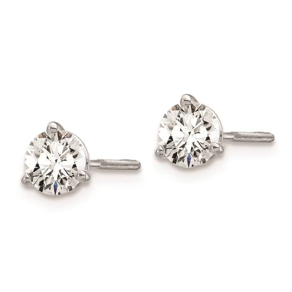 Pure Fire 14kt. White Gold 3/4ctw. Screwback Diamond Earrings