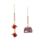 Betsey Johnson Pink Toaster w/ Toast Charms Dangle Earrings - image 1