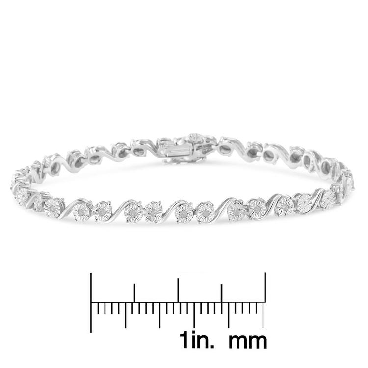 Diamond Classics™ Silver 1/10ctw.  Diamond Link Bracelet