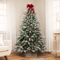 Northlight Real Touch(tm) 6.5ft. Flocked Grove Fir Christmas Tree - image 1