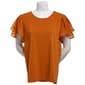 Womens Adrianna Papell Short Tulip Sleeve Solid Blouse - image 1