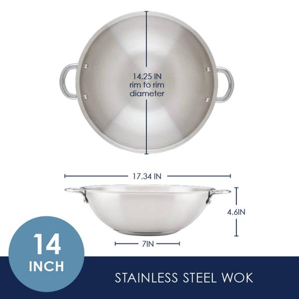 Rachael Ray Professional 14in. Stainless Steel Induction Wok