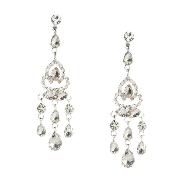 Rosa Rhinestones Clear Rhinestone Mini Chandelier Earrings - image 