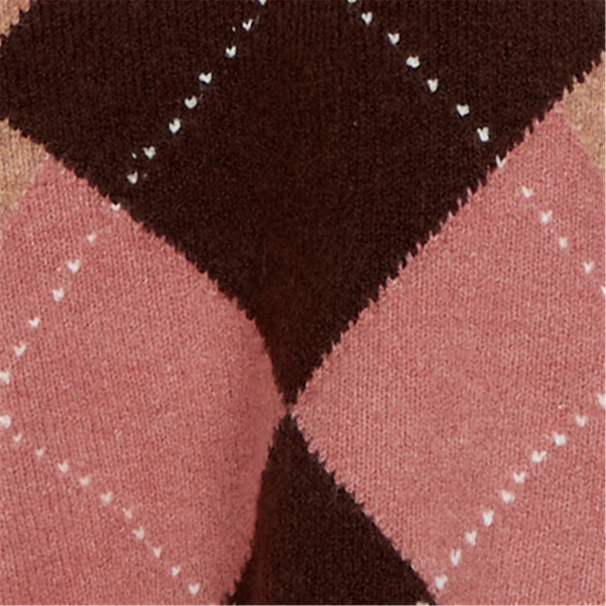 Womens Hearts of Palm Berry Fabulous V Neck Argyle Sweater