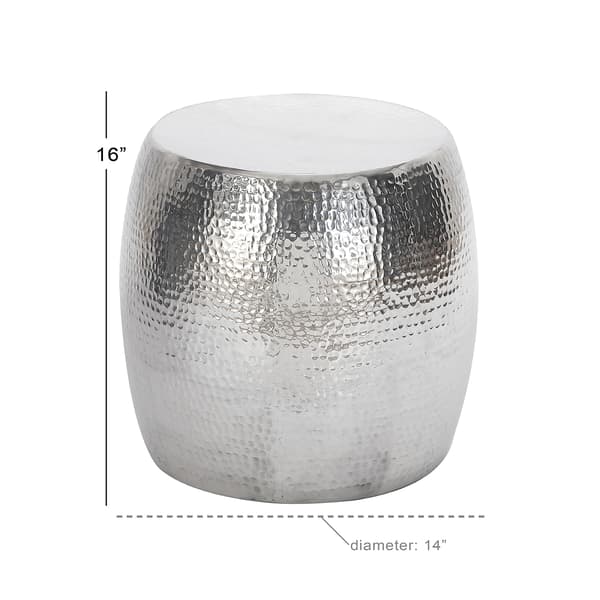 9th & Pike&#174; Silver Aluminum Contemporary Accent Table