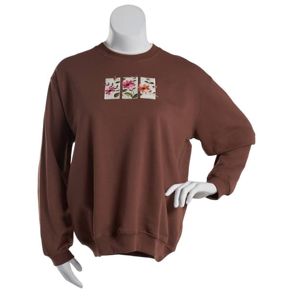 Womens Top Stitch by Morning Sun Autumn Floral Sweatshirt - image 