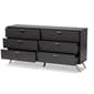 Baxton Studio Kelson Dark Grey & Gold Wood 6-Drawer Dresser - image 2