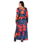 Plus Size 24/7 Comfort Apparel Navy Floral Side Slit Maxi Dress - image 2