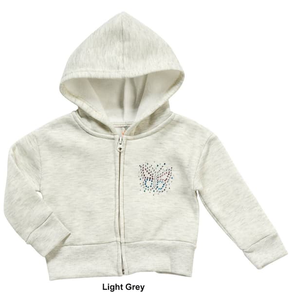 Toddler Girl Sweet Butterfly Bejeweled Butterfly Fleece Hoodie
