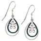 Silver Forest Silver-Tone Teal Teardrop Flower Earrings - image 1