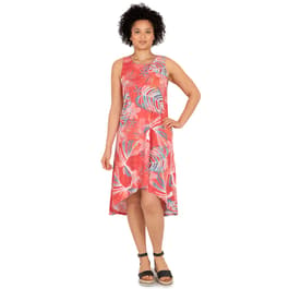 Womens Ruby Rd. Picnic Party Sleeveless Leaf High/Low Hem Dress