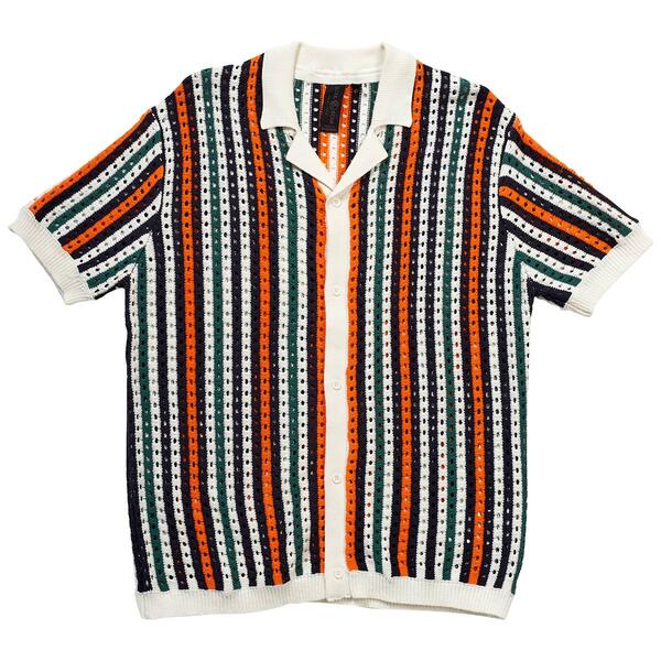 Mens Soul Star Sub Crochet Polo Button Down Sweater - image 