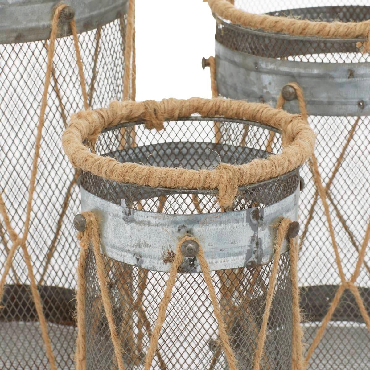 9th &amp; Pike® Can And Burlap Farmhouse Candle Holders - Set Of 3