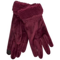 Womens Cuddl Duds Velour T-Screen Sherpa Gloves