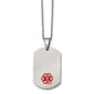Mens Gentlemen's Classics&#40;tm&#41; Steel & Red Enamel Medical Necklace - image 1