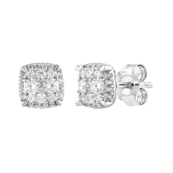 Nova Star&#174; Sterling Silver Lab Grown Diamond Stud Earrings