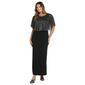 Plus Size Connected Apparel Solid with Metallic Popover Gown - image 1