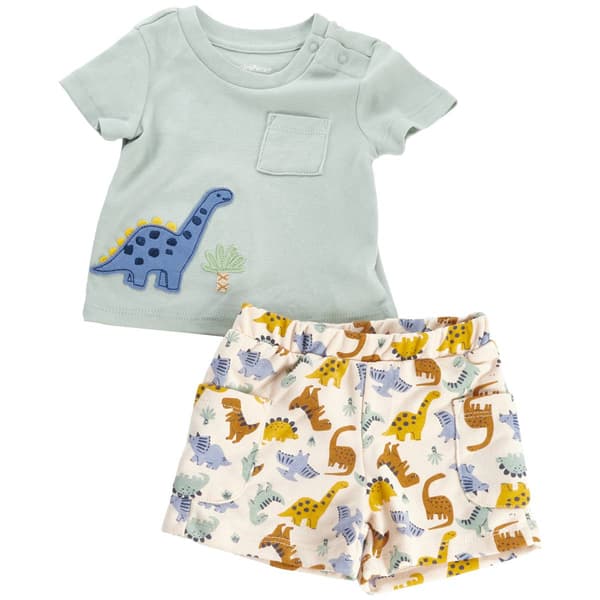 Baby Boy (NB-9M) Mini Bean 2pc. Dino Shorts Set - image 