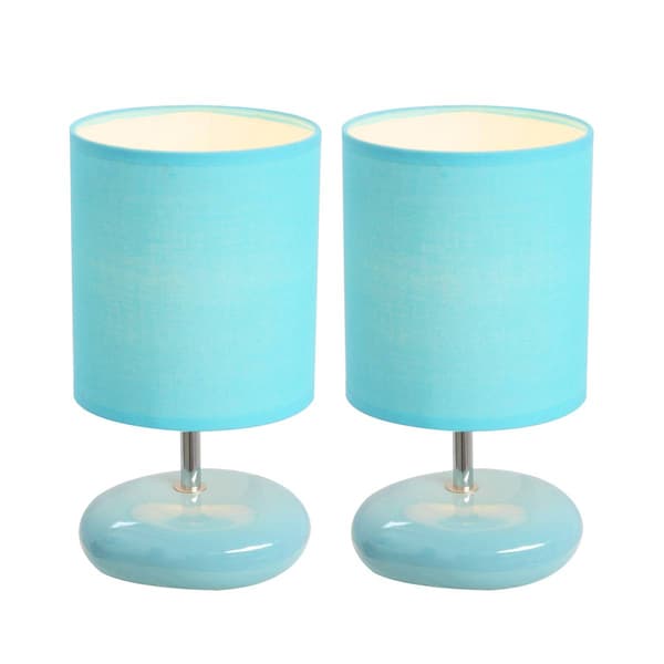 Simple Designs Stonies Small Stone Look Bedside Lamp - Set of 2 - image 