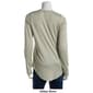 Juniors Poof! Long Sleeve Solid Crew Neck Shirttail Hem Tee - image 2