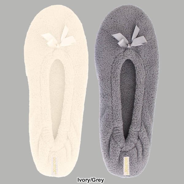 Womens Gold Toe® 2pk. Terry Ballerina Slippers - image 