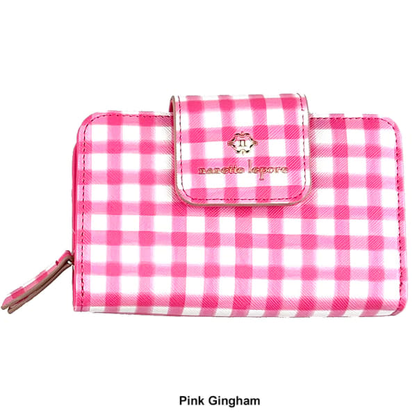 Womens Nanette Lepore Lucie Zip Back Wallet - Gingham