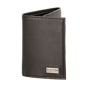 Kenneth Cole Reaction Men's RFID Protection Leather Trifold Wallet Black