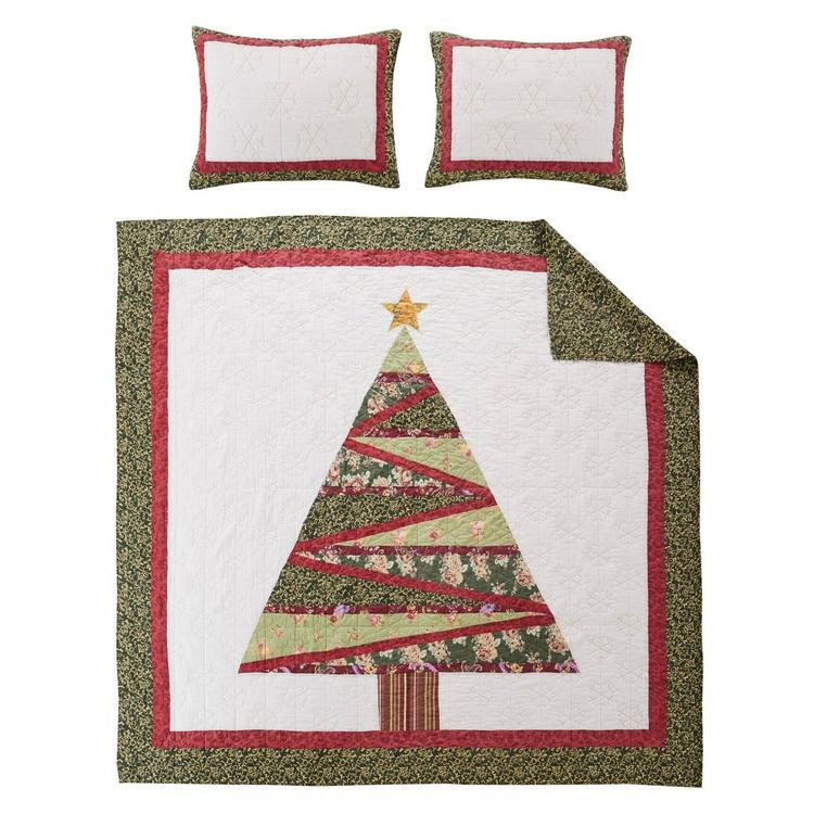 Greenland Home Fashions™ Christmas Tree Reversible Quilt Set