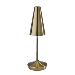 Adesso Flynn Cordless LED Table Lamp with Antique Brass Shade