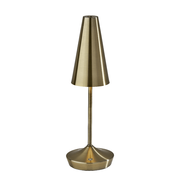 Adesso Flynn Cordless LED Table Lamp with Antique Brass Shade - image 