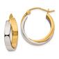 Gold Classics&#40;tm&#41; 14kt. Two-Tone 14x6mm Double Hoop Earrings - image 1