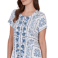 Petite Ruby Rd. French Riviera Short Sleeve Floral Blouse - image 5