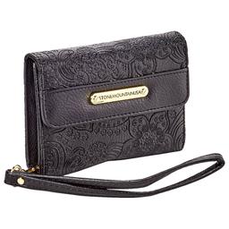 Womens Stone Mountain Paisley Embossed Trifold Wallet
