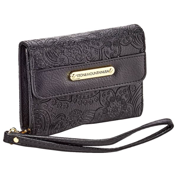 Womens Stone Mountain Paisley Embossed Trifold Wallet