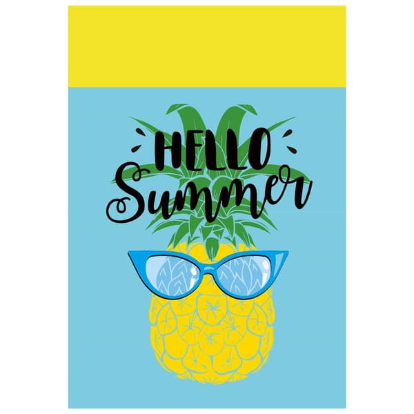 Northlight Seasonal Hello Summer Pineapple Outdoor Garden Flag