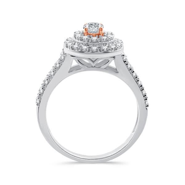 Nova Star&#174; Two-Tone Lab Grown Diamond Double Halo Bridal Set