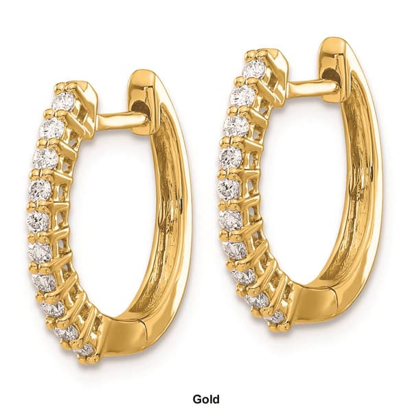 Pure Fire 14kt. Gold 1/4ctw. Diamond Hinged Hoop Earrings