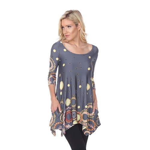 Womens White Mark Erie Bell Sleeve Tunic - image 