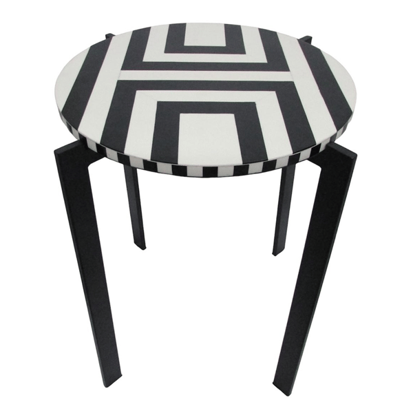 Sagebrook Home Black & White Geometric Accent Table - image 