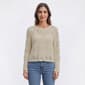 Womens Adrianna Papell Long Sleeve Scallop Edge Crochet Sweater - image 1