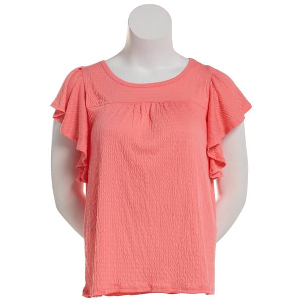 Womens Fresh Short Sleeve Criss Cross Neck Top - image 