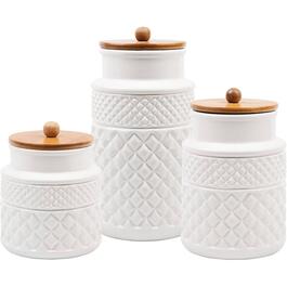 Home Essentials Set of 3 Faceted Canisters