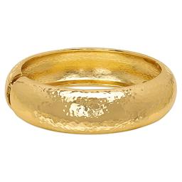 14kt. Gold Plated Wide Hammered Texture Bangle Bracelets