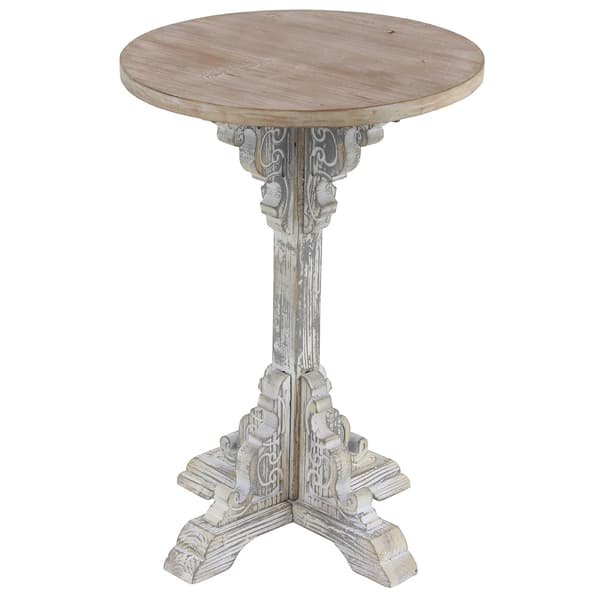9th & Pike&#40;R&#41; Whitewash Chinese Fir Country Accent Table