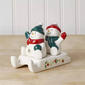 Pfaltzgraff(R) Winterberry Snowman Sled Salt & Pepper Shakers - image 1