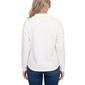 Womens NY Collection Long Sleeve Spread Collar Solid Sweater - image 2