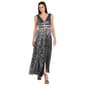 Petite R&M Richards Sleeveless Print Beaded Waist Gown - image 1